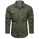 Camisa Masculina Manga Longa Militar – Estilo e Atitude