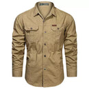 Camisa Masculina Manga Longa Militar – Estilo e Atitude