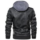 Jaqueta de Couro Masculina com Capuz